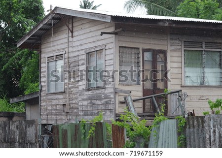 Common wood old house in Caribbean islands.