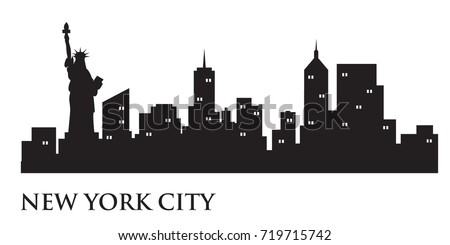 New York Skyline Silhouette Skyline  Vector City Design