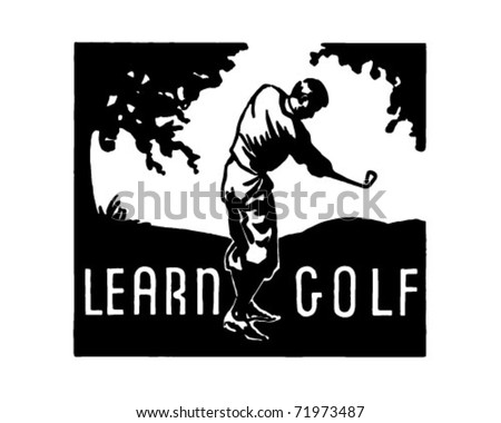 Learn Golf - Retro Ad Art Banner