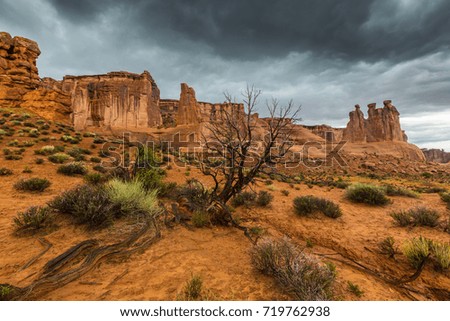 Desert storm in the Arches National Park, Utah