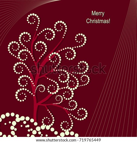 Abstract Christmas tree. Vector Christmas Greeting Card