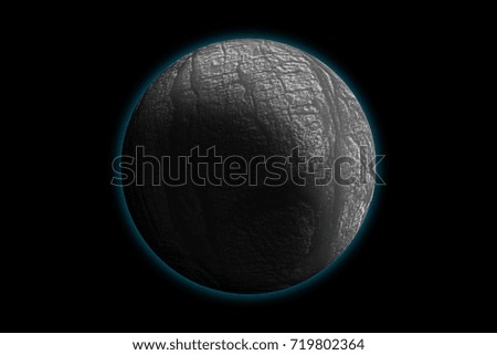 Snow White, winter planet, photo texture, isolated on black