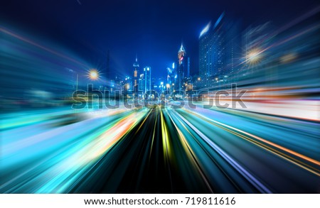 Abstract Motion Blur City Royalty-Free Stock Photo #719811616