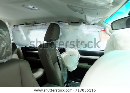 Car Airbags, Passive Safety Features. Royalty-Free Stock Photo #719835115
