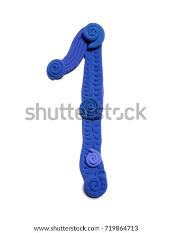 Color plasticine numbers, isolated. Digits