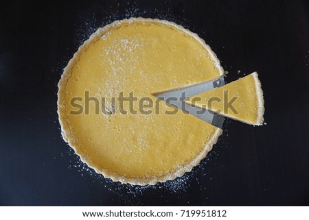 home made lemon custard tart