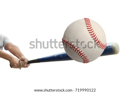 Hands holding base ball isolated on white background. This has clipping path.