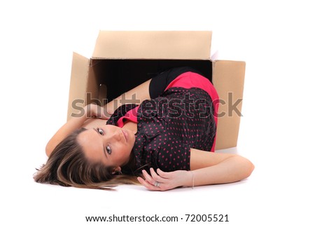 portrait of woman in the box