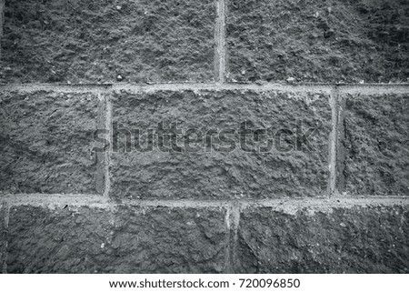 Texture of an old brick wall, black and white photo