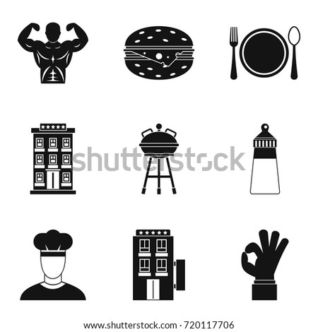 Barbecue for party icons set. Simple set of 9 barbecue for party vector icons for web isolated on white background