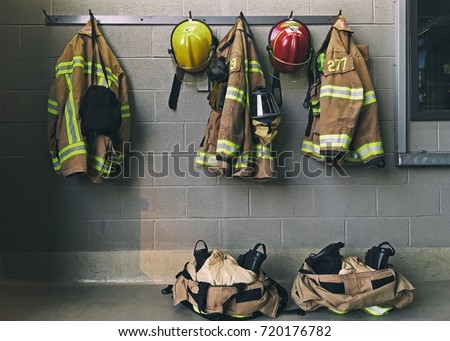 Firemen emergency clothes Royalty-Free Stock Photo #720176782