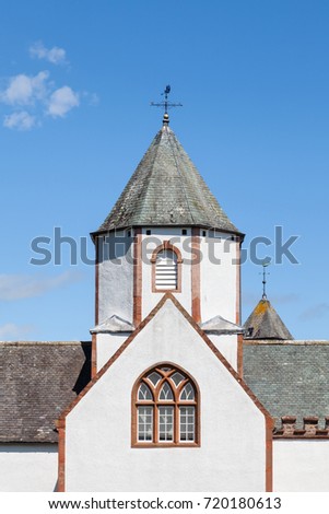 Lauder Old Parish Church.  The octagonal central tower of Lauder Old Parish Church is pictured.  The church was built in 1673 and is situated in Lauder, the Scottish Borders.