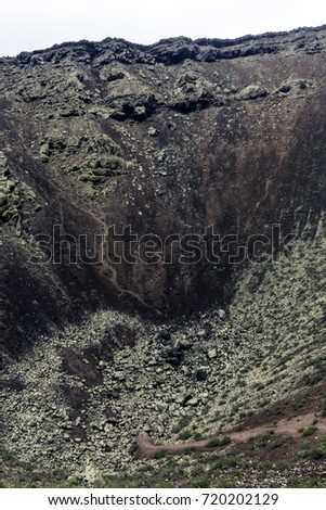 Inside the crater of a volcano "La Corona" / Lanzarote / Canary Islands