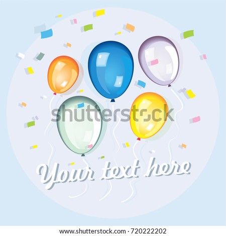 vector cute and awesome celebration colorful balloons with beautiful ribbon and frame for your text