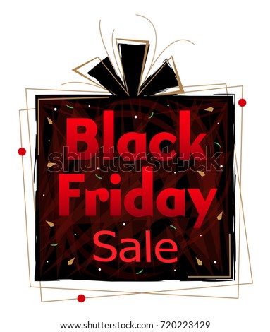 Black Friday - Decorative clip-art of a black and red present with “Black Friday Sale” written on it. Eps10