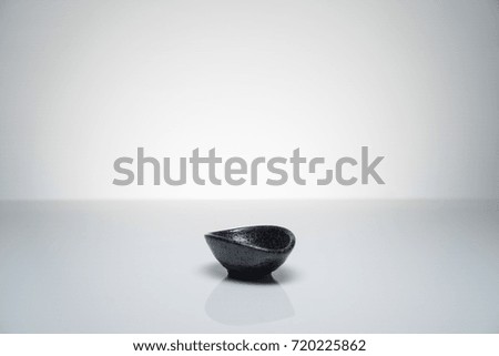 Japanese small ceramic bowl Soy Sauce Dipping on white background