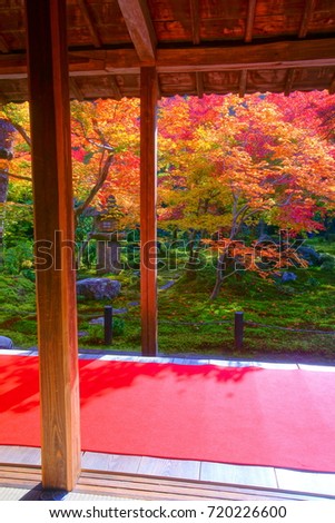 Enkouji is a zen Temple in Kyoto Japan,The beautiful Japanese Garden"Jyu-gyu no niwa" is mean "Zen practice sequence"peaceful Wabi-sabi(Sadness) style with Zen ambiance in Autumn.