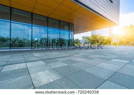 modern building and empty pavement, china.
 Royalty-Free Stock Photo #720240358