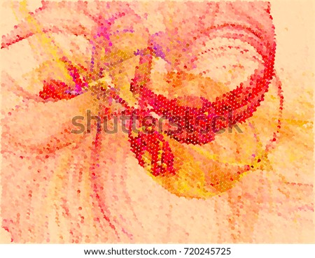 Abstract background with dots, spots toned in red color. Raster clip art