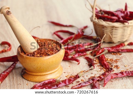 Cayenne pepper with dried Royalty-Free Stock Photo #720267616