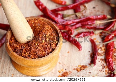 Cayenne pepper with dried Royalty-Free Stock Photo #720267661