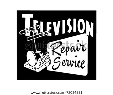 Television Repair Service - Retro Ad Art Banner