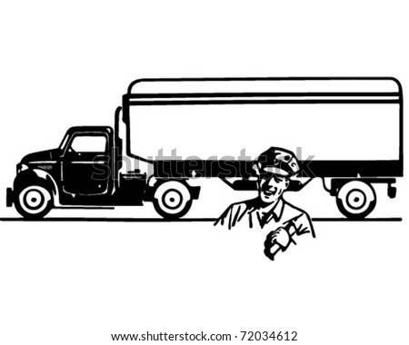 Van Delivery - Retro Ad Art Illustration