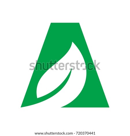 letter A and leaf vector logo