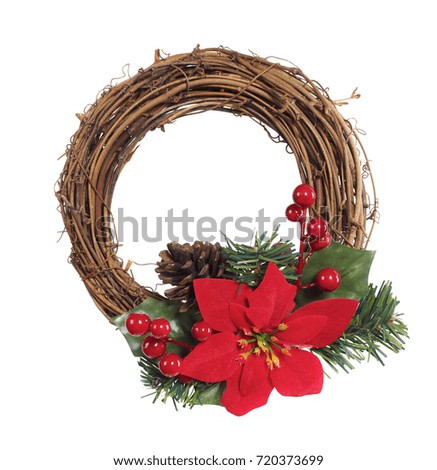 Christmas wreath isolated on white