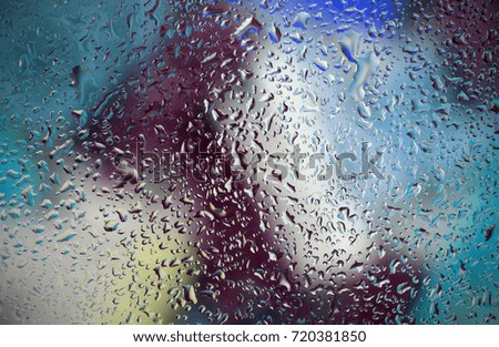 background of bright water on the glass abstraction