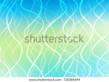 Light Blue, Yellow vector indian curved texture. Glitter abstract illustration with doodles and Zen tangles. The pattern can be used for coloring books and pages for kids.
