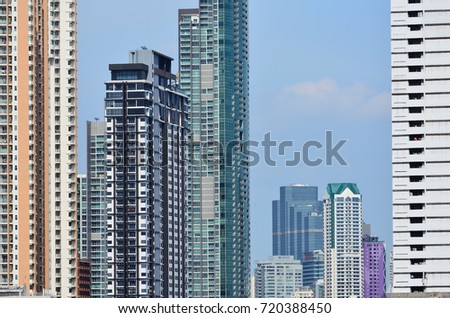 Building in the city, cityscape of Bangkok.