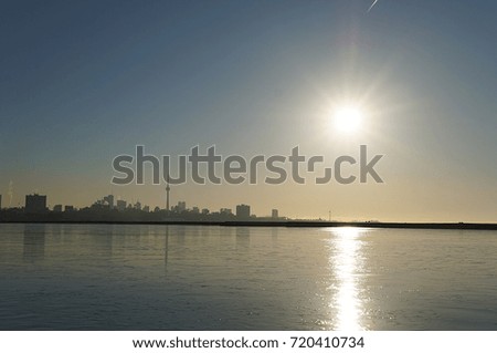 Toronto skyline Lake Ontario clear