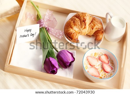  Breakfast for mother's day,Concept.