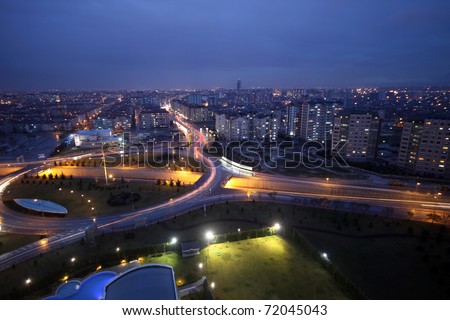 Night view from Konya in Turkey