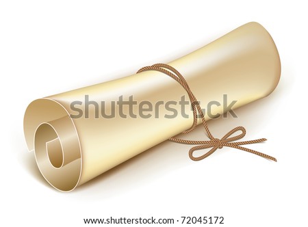 old scroll tied with a rope on the bow vector