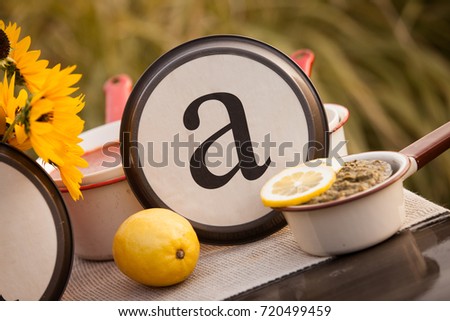 Beautiful rustic table setting with the letter "A" incorporated.