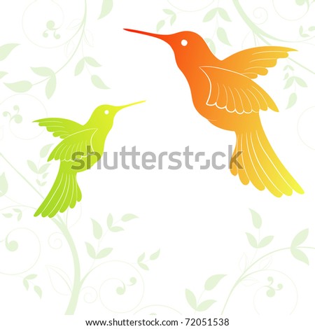 Beautiful vintage floral background with birds.