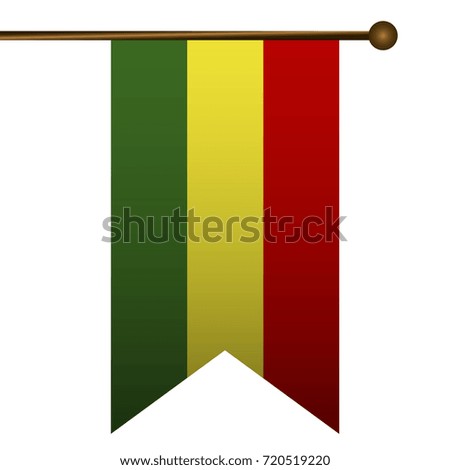 Isolated flag of bolivia on a white background, vector illustration