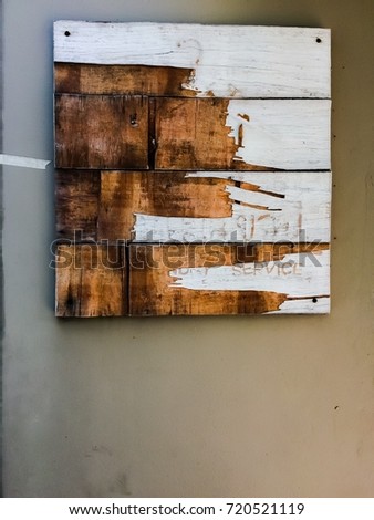 Wood board on gray  background