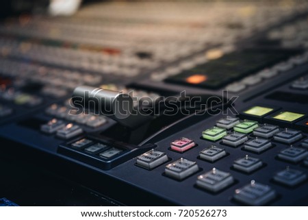 Video Production Switcher control of Television Broadcast,color buttons 