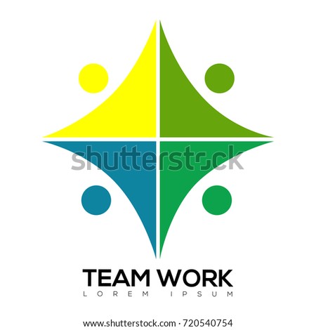 Isolated teamwork logo on a white background, Vector illustration