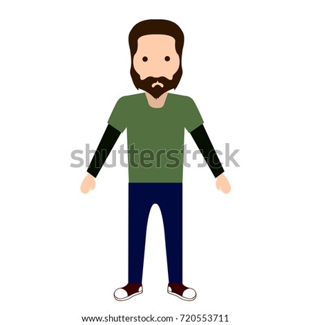 Isolated hipster character on a white background, Vector illustration