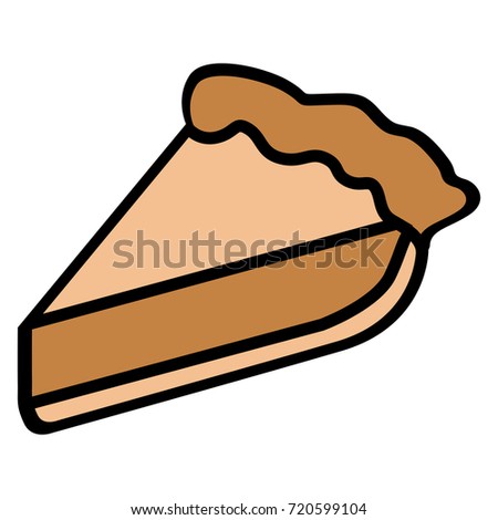 Isolated piece of a traditional pie, Thanksgiving day vector illustration