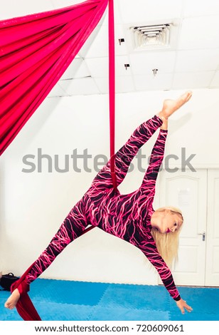 Woman air gymnastics