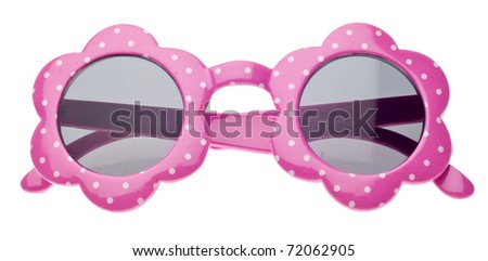 Pink Dot Child Size Sunglasses  Isolated on White with a Clipping Path. Royalty-Free Stock Photo #72062905