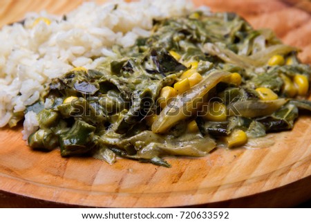 Traditional mexican poblano pepper rajas