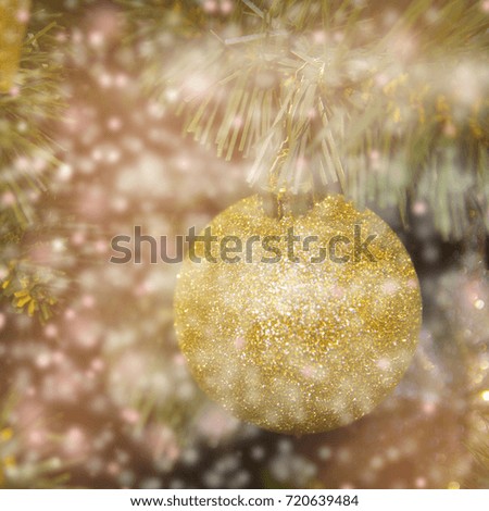 Christmas balls on abstract background selective focus