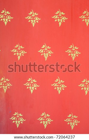 background of thai style pattern on temple wall