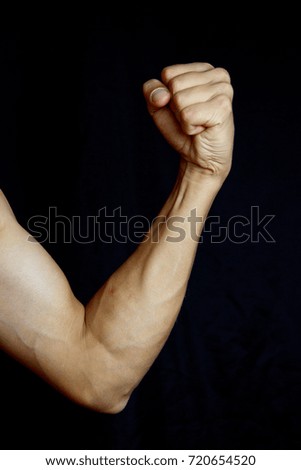 hand gesture male power. hand in fist